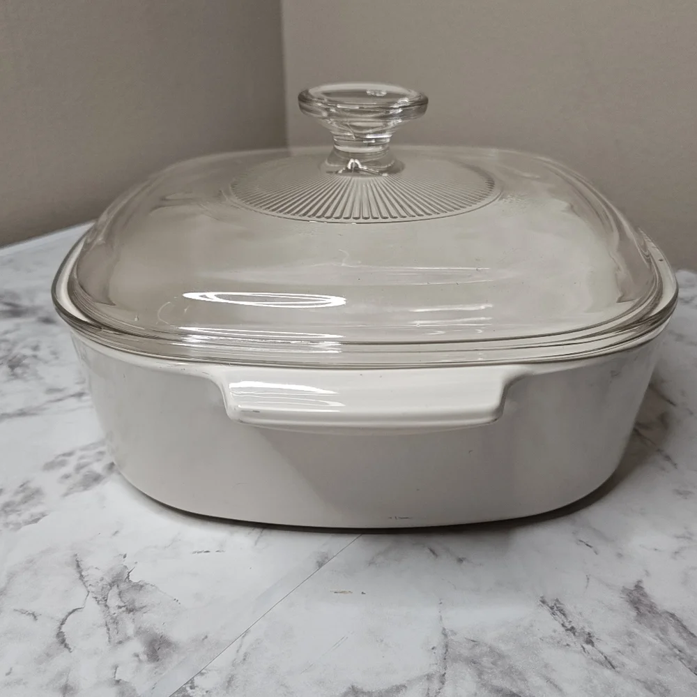 Pyrex Glass Lid Casserole Dish Fruit Design Vintage